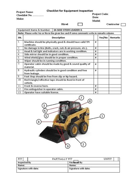 cat skid steer walk around|cat skid steer checklist.